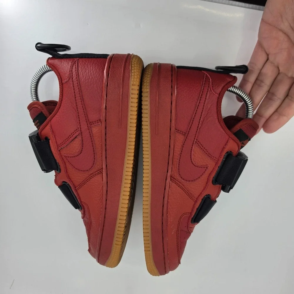 Nike Air Force 1 Kids Shoe 5Y Dune Red-Black Air Force 1 Utility [AJ6601-600]